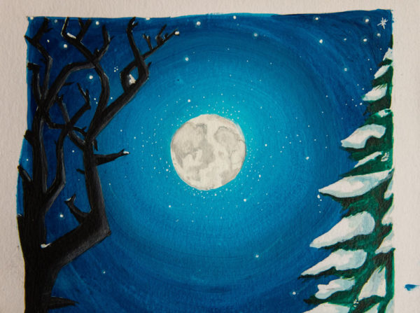 snow moon détails lune